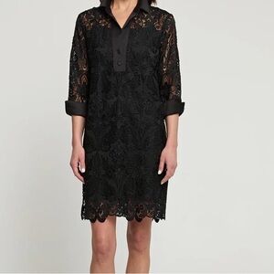 NWT HINSON WU Black Aileen Button Back Shift Dress Womens Lined large
